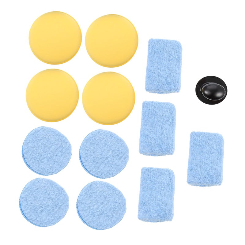 Healifty 13 Piece Complete Auto Wax Kit with Car Polisher Sponge and Polishing Pad Versatile for Interior Furniture Black - Image 2