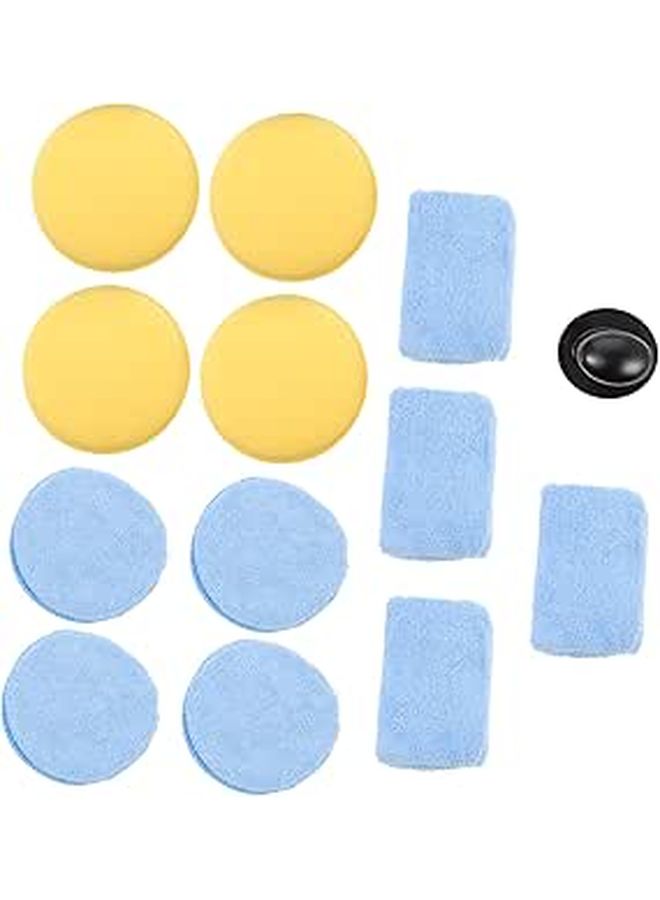 Healifty 13 Piece Complete Auto Wax Kit with Car Polisher Sponge and Polishing Pad Versatile for Interior Furniture Black - Image 1