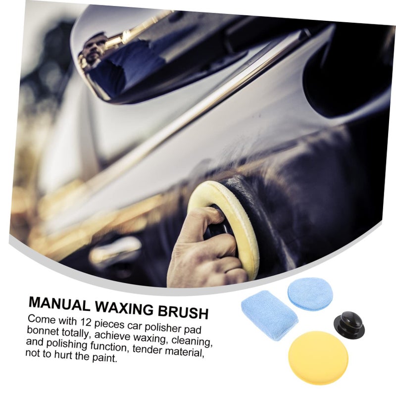 Healifty 13 Piece Complete Auto Wax Kit with Car Polisher Sponge and Polishing Pad Versatile for Interior Furniture Black - Image 5