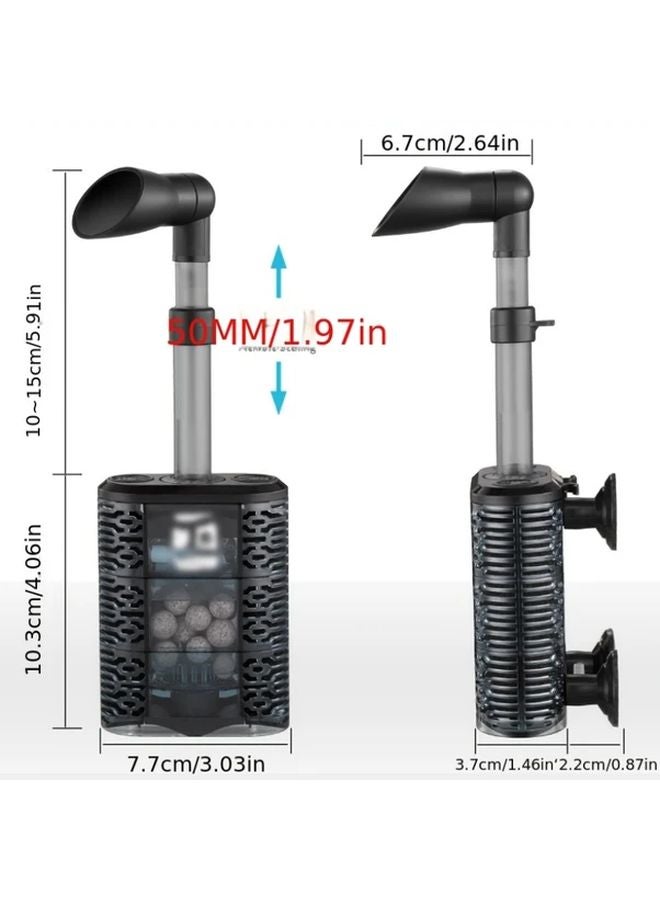 YA 8467 7 في 1 مرشح حوض أسماك داخلي يعمل بالهواء فائق الهدوء متعدد الترشيح - Image 3