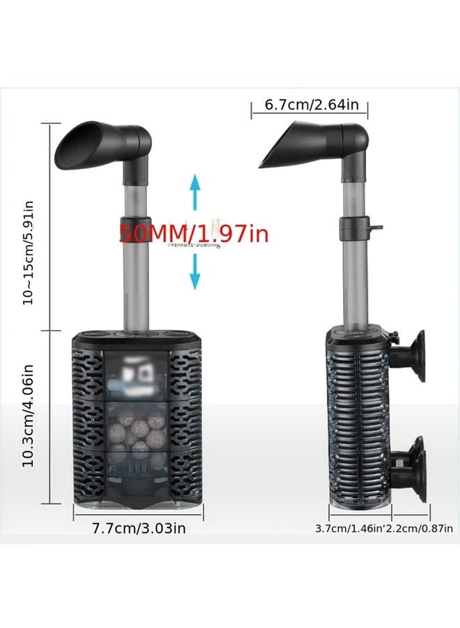 YA 8467 7 في 1 مرشح حوض أسماك داخلي يعمل بالهواء فائق الهدوء متعدد الترشيح - Image 1