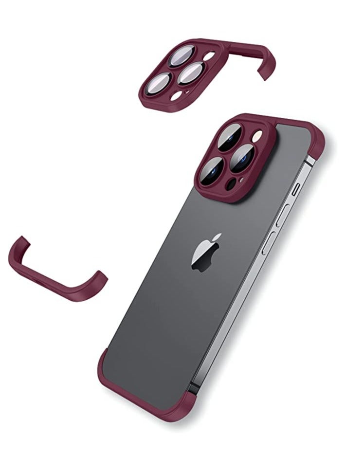 Frameless Case fro iphone 15 pro with camera lens protector Slim Soft TPU Shockproof Phone Cover