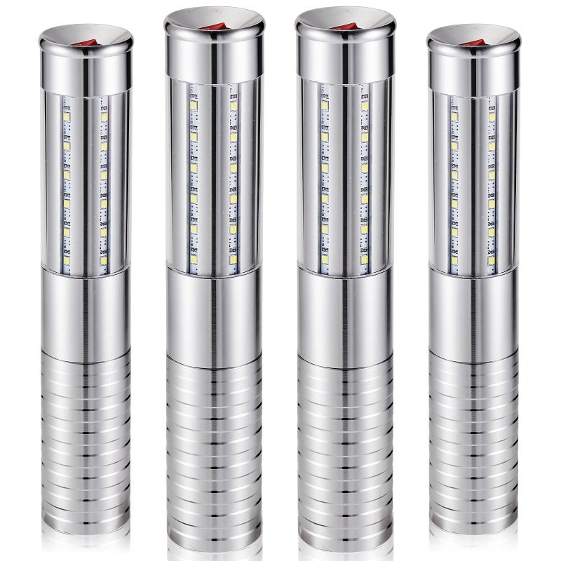 Civaner أضواء خدمة الزجاجات LED ستروب باتون 4 قطع من Civaner - أضواء الفتاة الزجاجة القابلة لإعادة الشحن المحمولة لعلامات النادي اللامعة لحفلات عيد الميلاد وحفلات الزفاف (ضوء فضي أبيض)  - Image 1