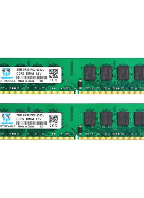 Motoeagle PC2-5300U 4GB Kit (2GBX2) DDR2 667MHz Udimm RAM 2Rx8 PC2 5300 1.8V وحدات ذاكرة سطح المكتب غير المخزنة