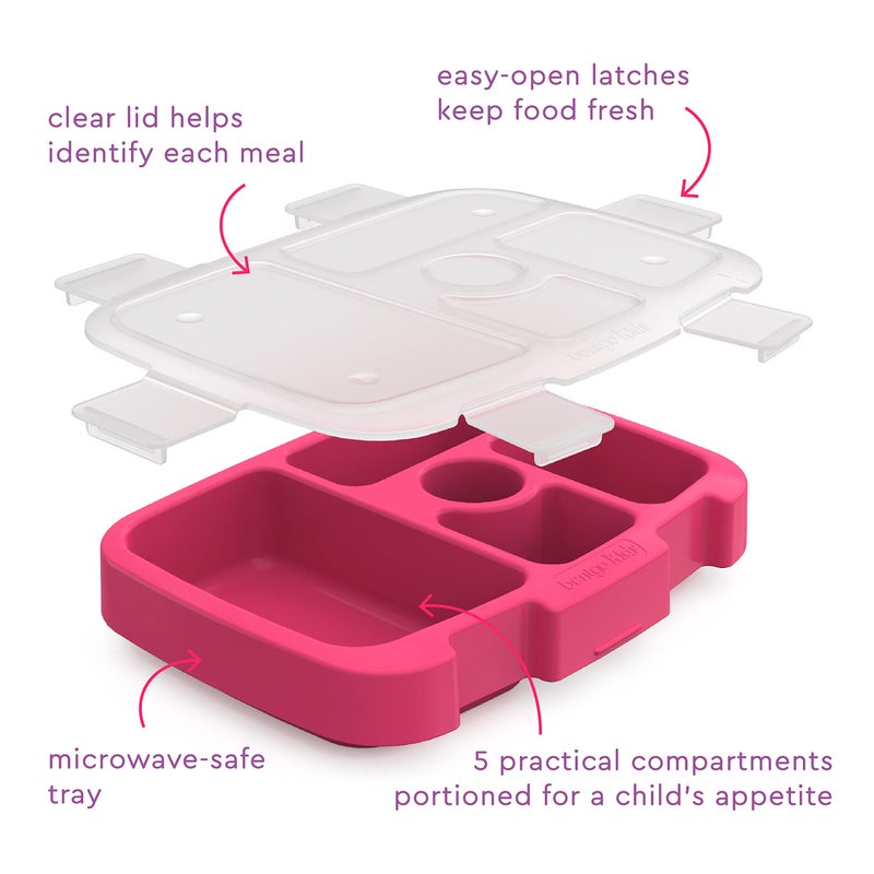 Bentgo® Kids Prints Tray with Transparent Cover - Reusable, BPA-Free, 5-Compartment Meal Prep Container with Built-In Portion Control for Healthy Meals At Home & On the Go (Fairies) - Image 4