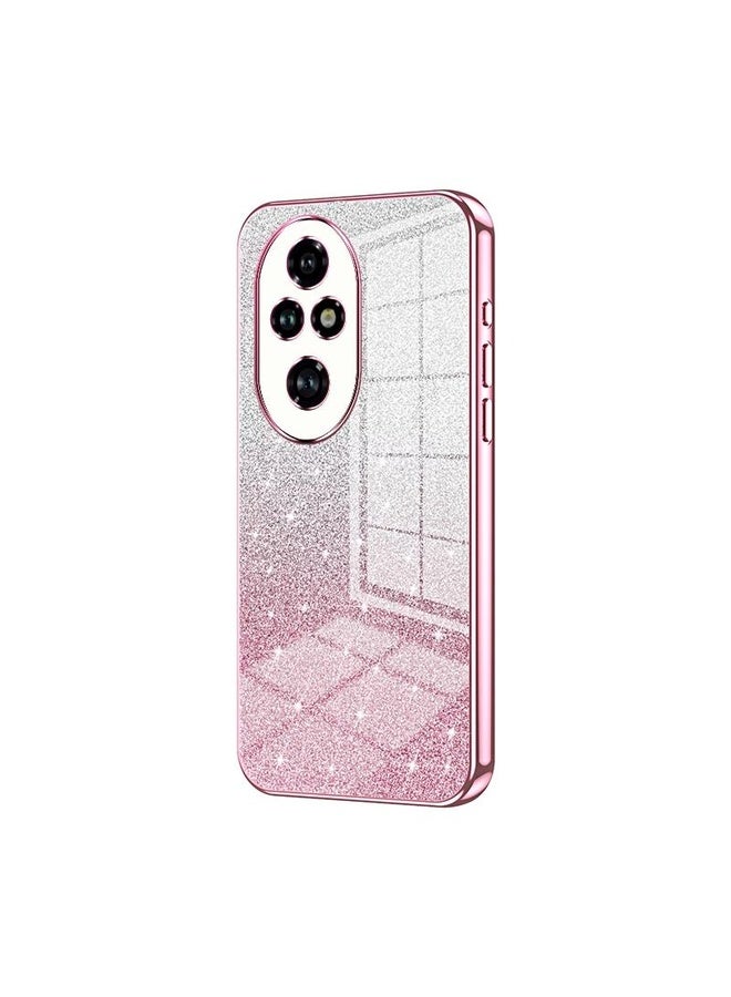HuHa Case Cover For Honor 200 Pro Gradient Glitter Powder Electroplated Phone Case(Pink) - Image 1