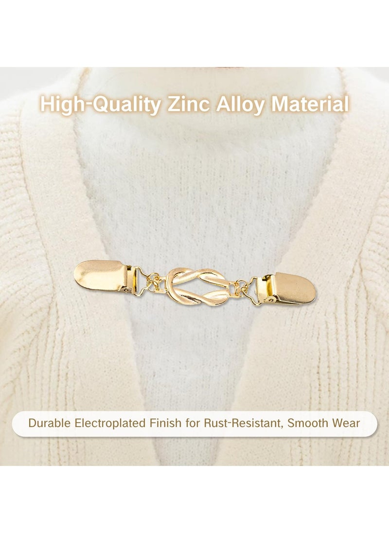 2Pcs Sweater Clasps for Women – Vintage Zinc Alloy Cardigan Clips & Shawl Jacket Collars, Secure Cincher Brooch for Dresses & Sweaters  - Image 4