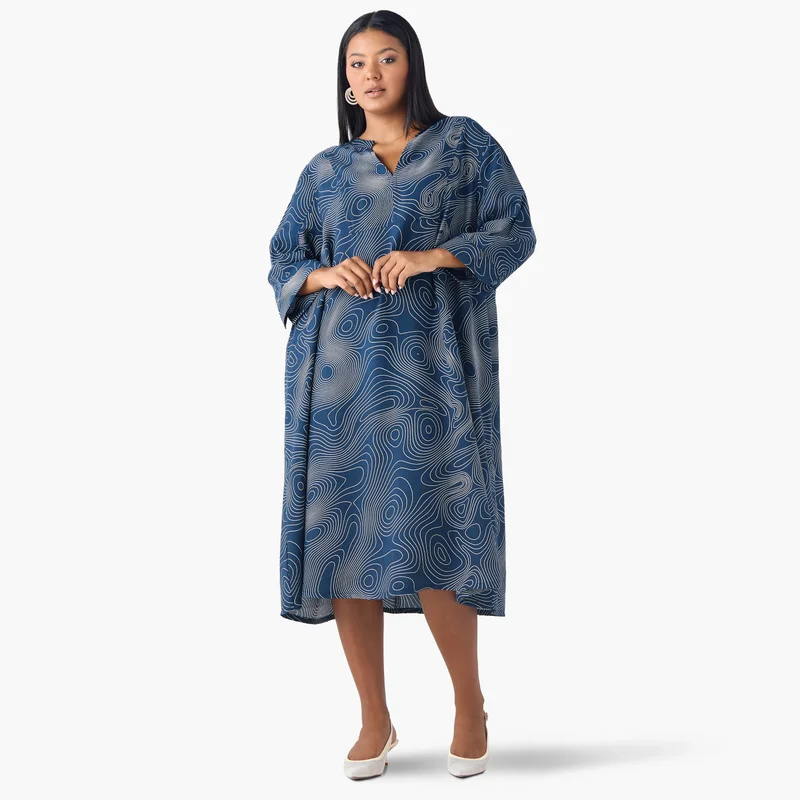 Ulla Popken Plus Size Ulla Popken Printed A-line Dress