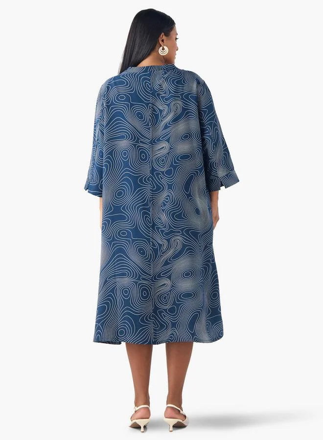  أولا بوبكن فستان مقاس كبير بطبعات أولا بوبكن بتصميم -