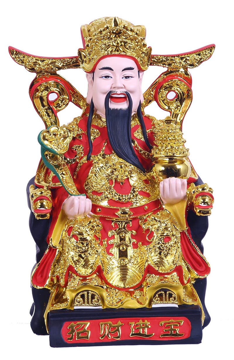 ART PARK Top Resin CAI Shen Statue Caishen Statue  God of Wealth and Fortune Caishen Figurines  Sculpture Tsai Shen Yeh Feng Shui Gifts  DecorFeng Shui StatueChinese New Year Gift