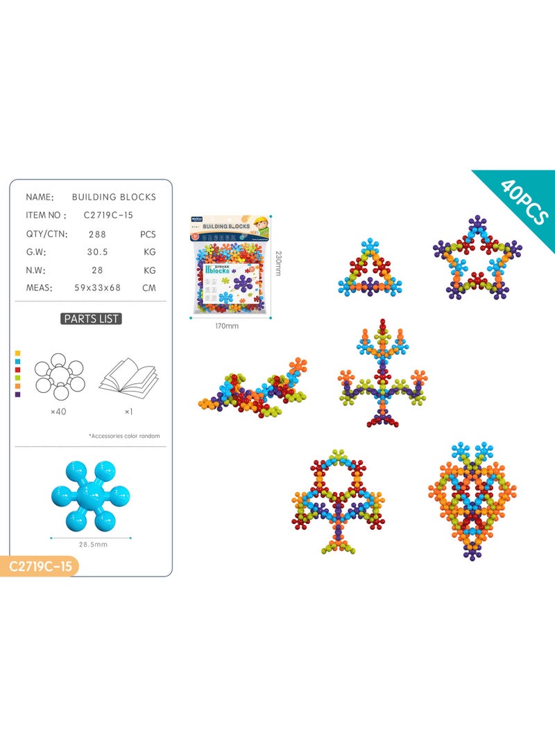 New Diy Plum Blossom Building Blocks Puzzle Early Education Toy for 3-6 Years Old(40pcs)  - Image 5