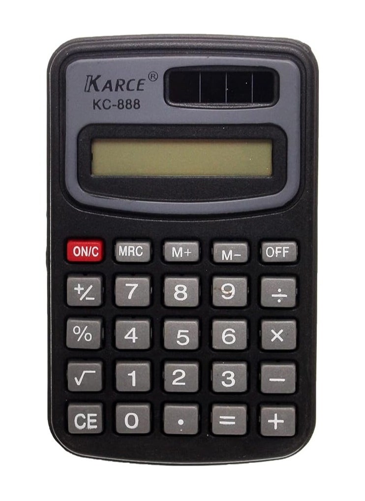 Karce - الة حاسبة الكترونية 8 رقما خاصية غلق ذاتى لوحة مفاتيح بلاستيك اسود - KC-888 - Image 1