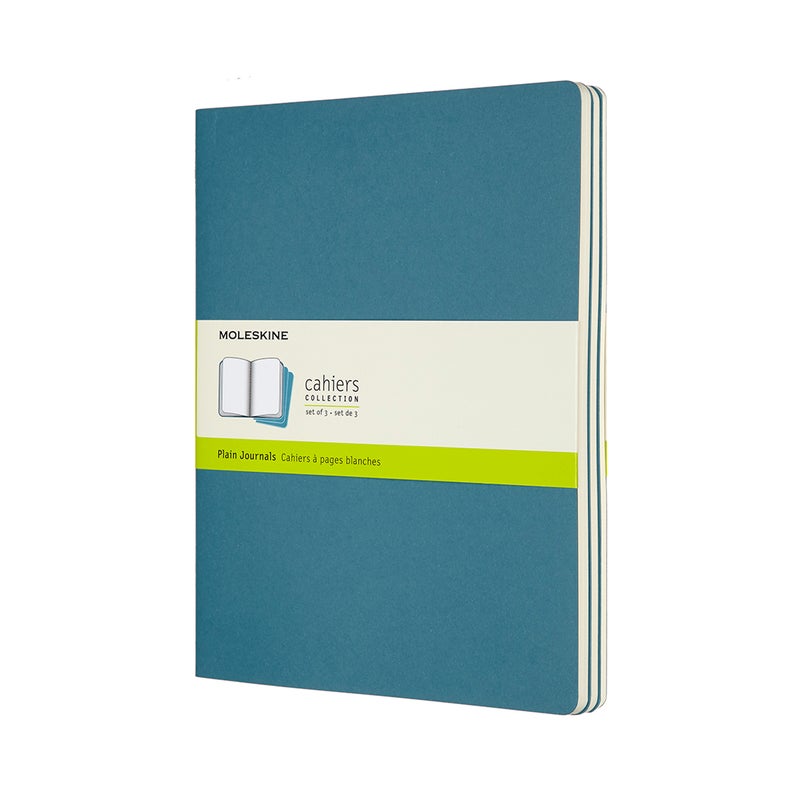 MOLESKINE Cahier Journal XL Size Plain Pages Brisk Blue Cover 64 Pages - Image 1