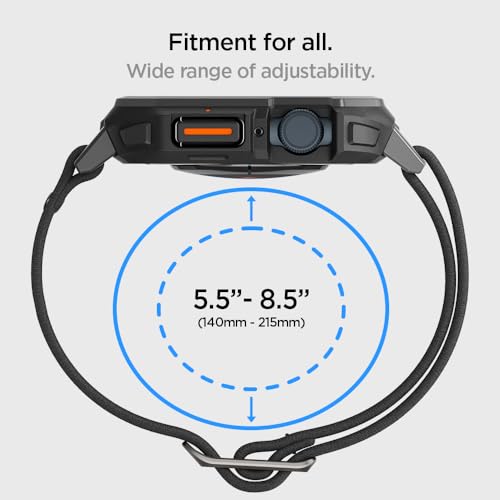 Spigen Lite Fit Pro Designed for Apple Watch Case Band for Series 9/8/7 45mm Durable TPU Cover with Lightweight Fabric Strap - Matte Black - Image 3