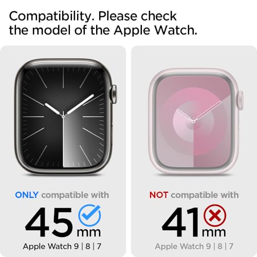 Spigen Lite Fit Pro Designed for Apple Watch Case Band for Series 9/8/7 45mm Durable TPU Cover with Lightweight Fabric Strap - Matte Black - Image 2