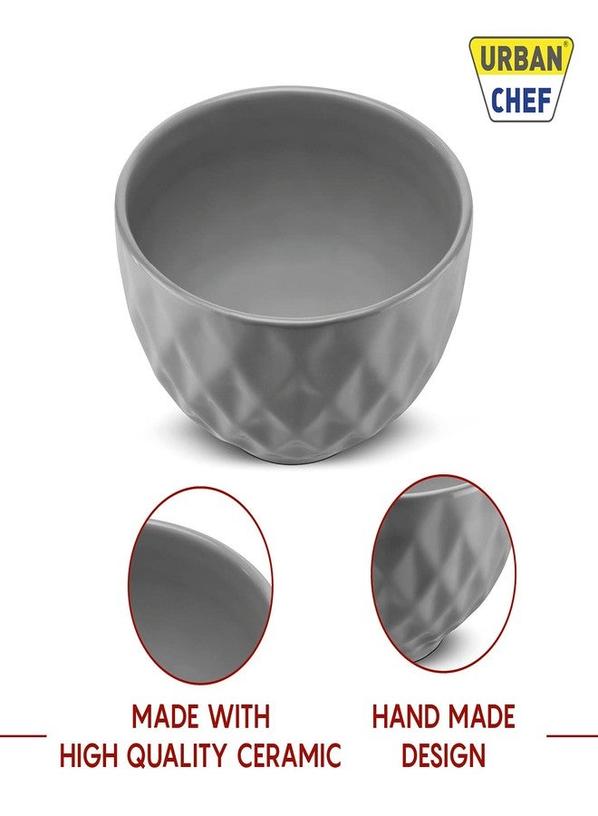 URBAN CHEF Ceramic Bowl | 500 ml | Kitchen Accessories Items for Home, Serving Bowl,Bowl Set for Gift, Microwave Safe Bowl Set, Ice Cream Bowl, Prism Ceramic Handcrafted (Set of 4 - Colour May Vary) - Image 5