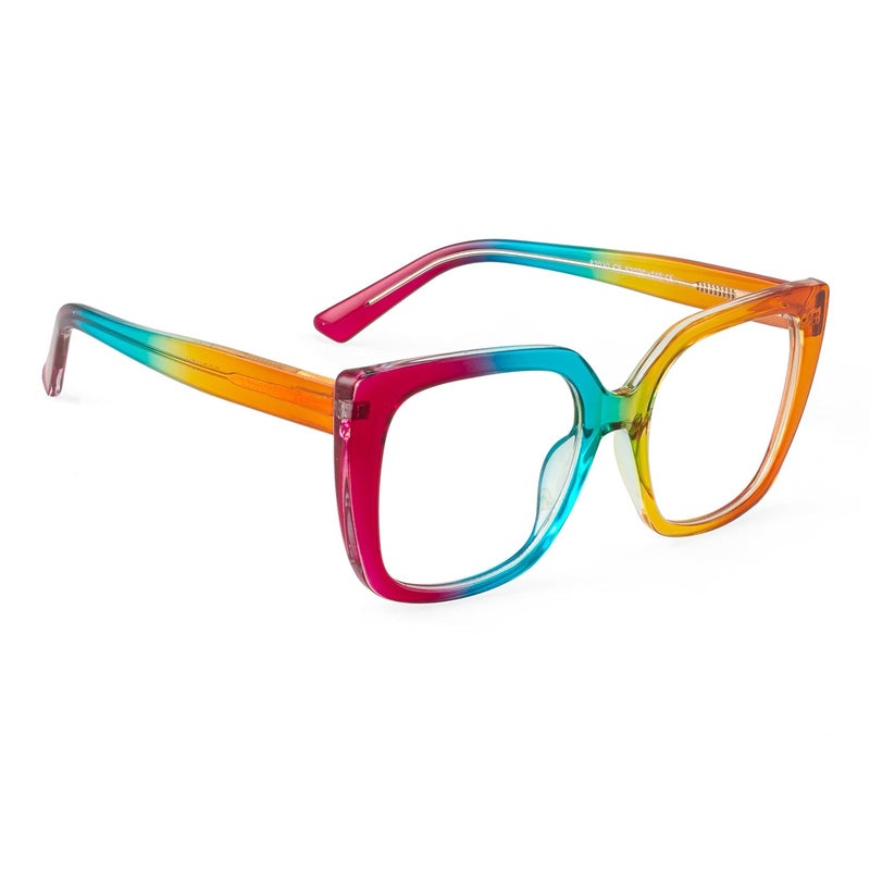 PERKEY Store PERKEY Square Blue Cut Light Blocking Computer Eyeglasses for Men Women - Image 1