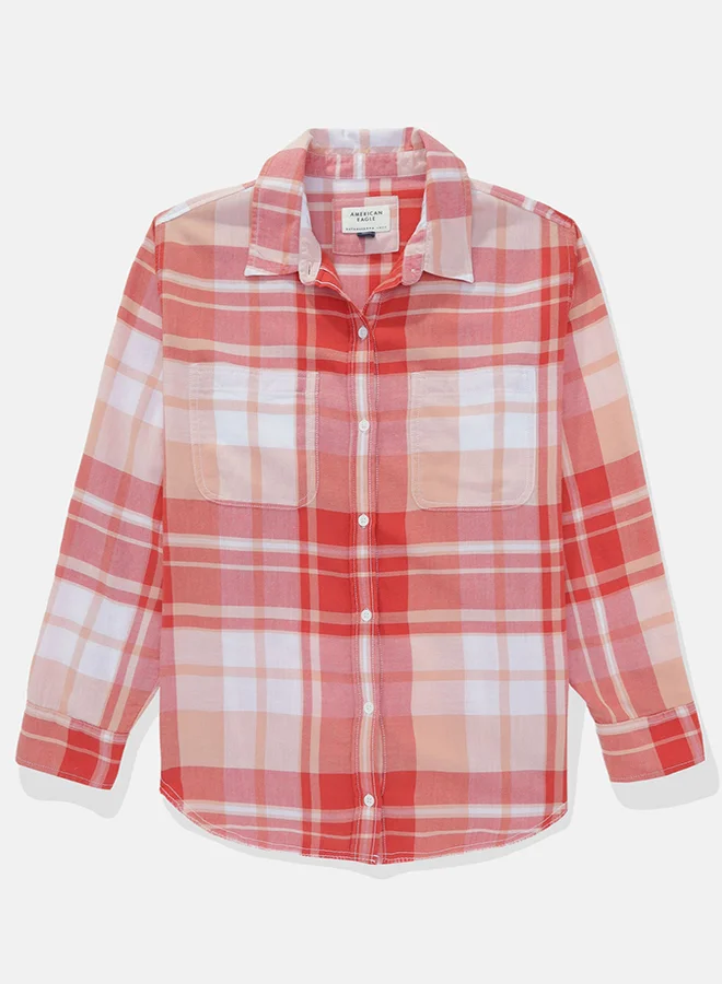امريكان ايجل Short Sleeve Checked Button-Up Shirt