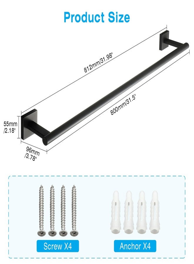 Mooche Towel Bar for Bathroom, 31.98 Inch Towel Rack Wall Mounted, SUS304 Stainless Steel Heavy Duty Towel Holder for Bathroom Laundry Room Hotel Modern Home Decor - Image 2