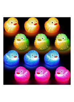 Floating Duck Bath Toys for Toddlers - 12 Pack LED Light-Up Puffer Balls, Fun Flashing Ducks for Bathtime, Classroom Prizes, and Basket Stuffers (Random Colors)
