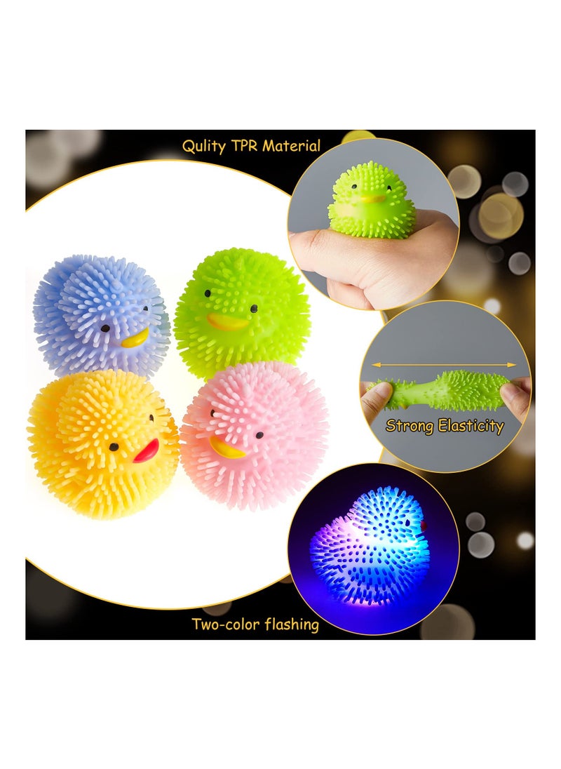 Generic - Floating Duck Bath Toys for Toddlers - 12 Pack LED Light-Up Puffer Balls, Fun Flashing Ducks for Bathtime, Classroom Prizes, and Basket Stuffers (Random Colors) - Image 1