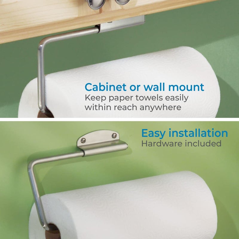 InterDesign iDesign Forma Wall Mounted Metal Paper Towel Holder, Swiveling Roll Organizer for Kitchen, Bathroom, Craft Room, 12" x .75" x 4.5", Chrome - Image 4