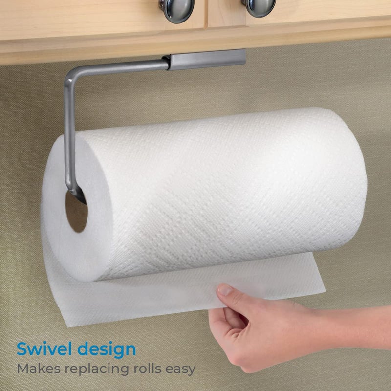 InterDesign iDesign Forma Wall Mounted Metal Paper Towel Holder, Swiveling Roll Organizer for Kitchen, Bathroom, Craft Room, 12" x .75" x 4.5", Chrome - Image 5