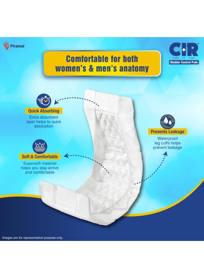 فوط التحكم بالمثانة CIR لسلس البول المتوسط ​​| تمتص 15 ضعف وزنها | ما يعادل 4 أكواب من السوائل | لب فائق الامتصاص وامتصاص سريع | للجنسين | 10 وحدات - Image 2
