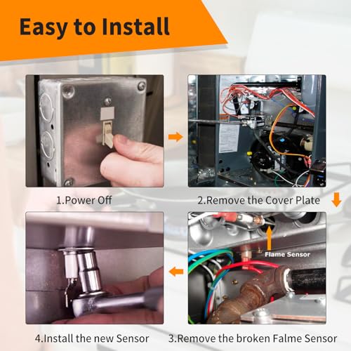 UP2WIN Flame Sensor Igniter Sensing Rod Compatible with Goodman Janitrol Amana York Furnace, Replace for 0130F00010 B1172606 B11726-06 (2 Pack) - Image 4