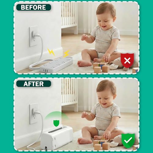 Babylush Improved Power Strip Cover Box(2 Pack) 丨Outlet Covers Baby Proofing丨Outlet Cover Box丨Adjustable Length Childproof Outlet Cover丨Preventing Toddlers from Touching Sockets丨Fits Most Sockets. - Image 2