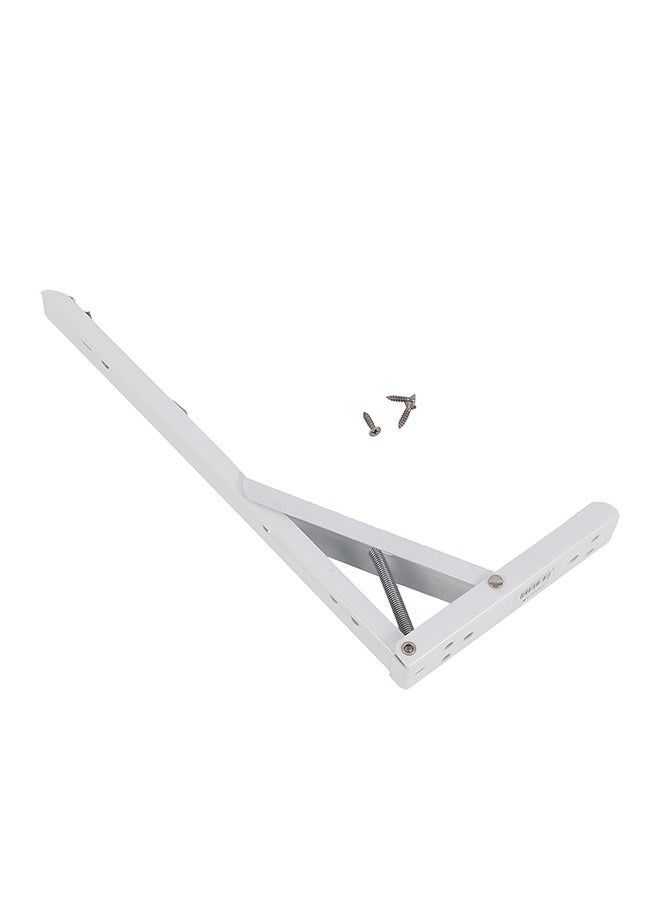 LAWAZIM Bracket - 35x13.5cm White - Heavy Duty Space-Saving One-Touch Adjustable Foldable Wall Shelf Bracket for Wall-Mounted Storage, DIY, Utility Room, Kitchen, Garage, and RV Shelving Solutions  - Image 5