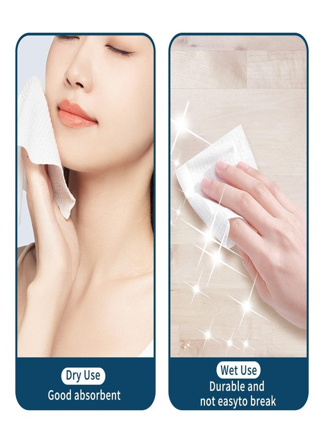 RAQEHO Individual Wrapped Disposable Face Towel - RAQEHO 50PCS (25 PK) Clean Dry Wipes Lint Free Face Towelettes Facial Washcloths Salon Makeup Cleansing Towels for Travel Camping Facial Make up Removal - Image 4