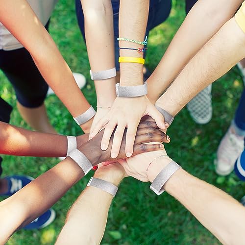 Wristco 200 WristCo Metallic Silver Tyvek Wristbands for Events - Comfortable Tear Resistant Paper Bracelets ID Wrist Bands for Concerts Festivals Admission Party Identification - Image 4