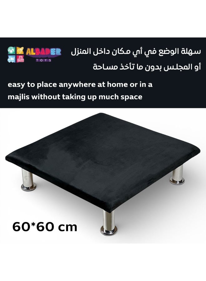 ALBADER Small Blot Table 60×60 cm with Bells Floor Card Table Premium Velvet Surface Steel Legs Portable Blot Table for Blot Speed Blot Card Games Home Gatherings - Image 5