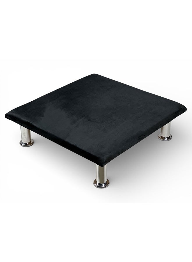 ALBADER Small Blot Table 60×60 cm with Bells Floor Card Table Premium Velvet Surface Steel Legs Portable Blot Table for Blot Speed Blot Card Games Home Gatherings - Image 1
