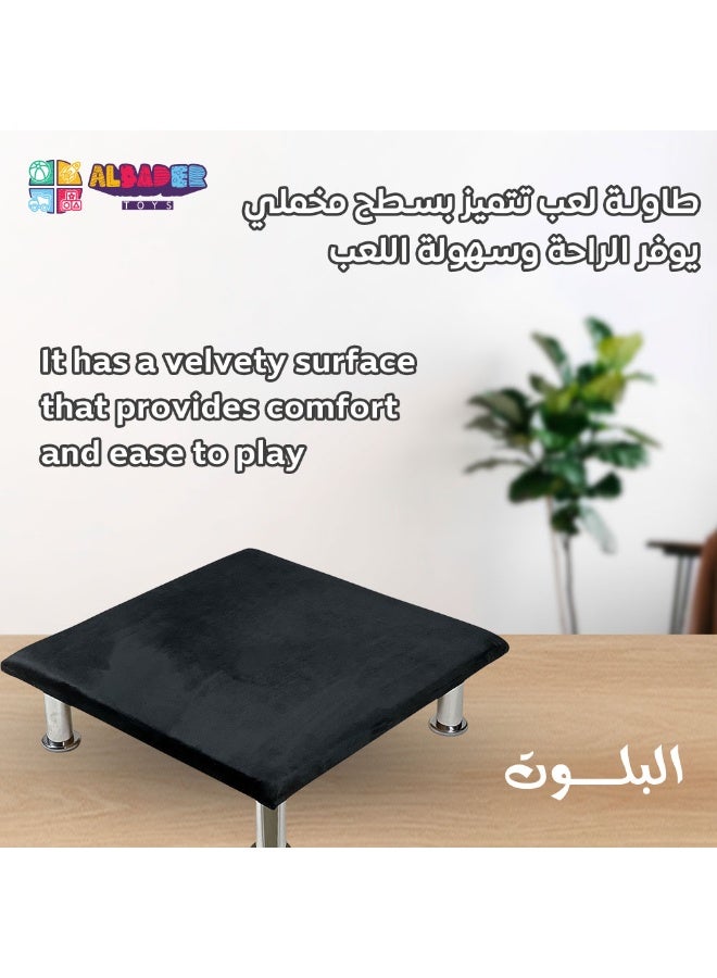 ALBADER Small Blot Table 60×60 cm with Bells Floor Card Table Premium Velvet Surface Steel Legs Portable Blot Table for Blot Speed Blot Card Games Home Gatherings - Image 2