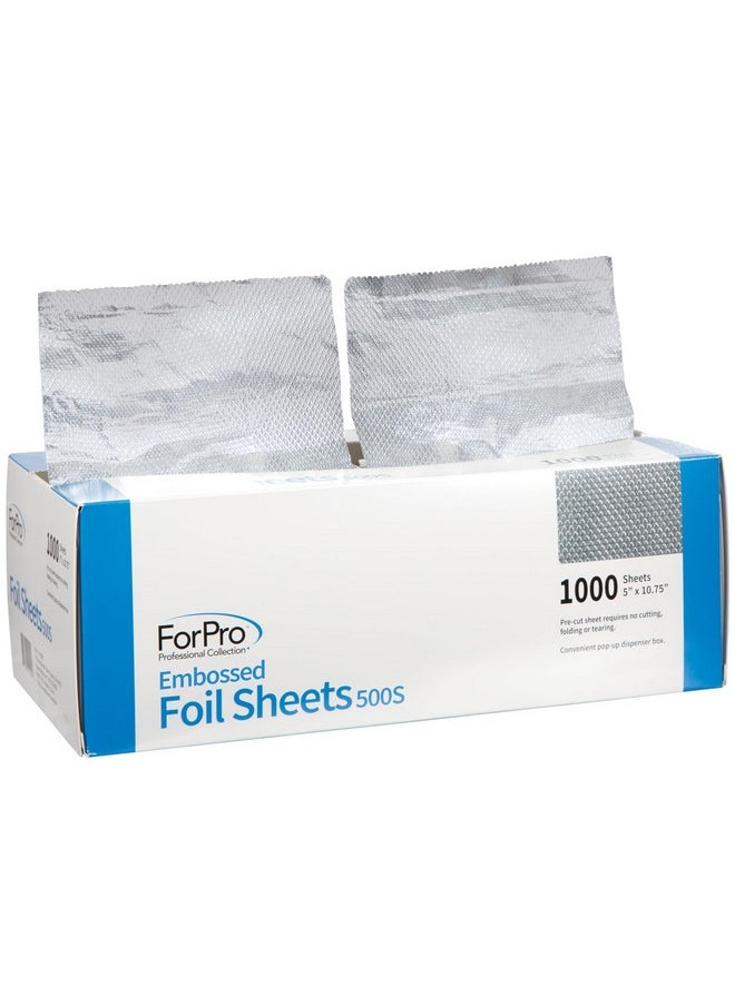 ForPro Professional Collection ForPro Professional Collection Embossed Foil Sheets 500S, Aluminum Foil, Pop-Up Foil Dispenser, Hair Foils for Color Application and Highlighting Services, Food Safe, 5" W x 10.75" L, 1000-Count  - Image 1