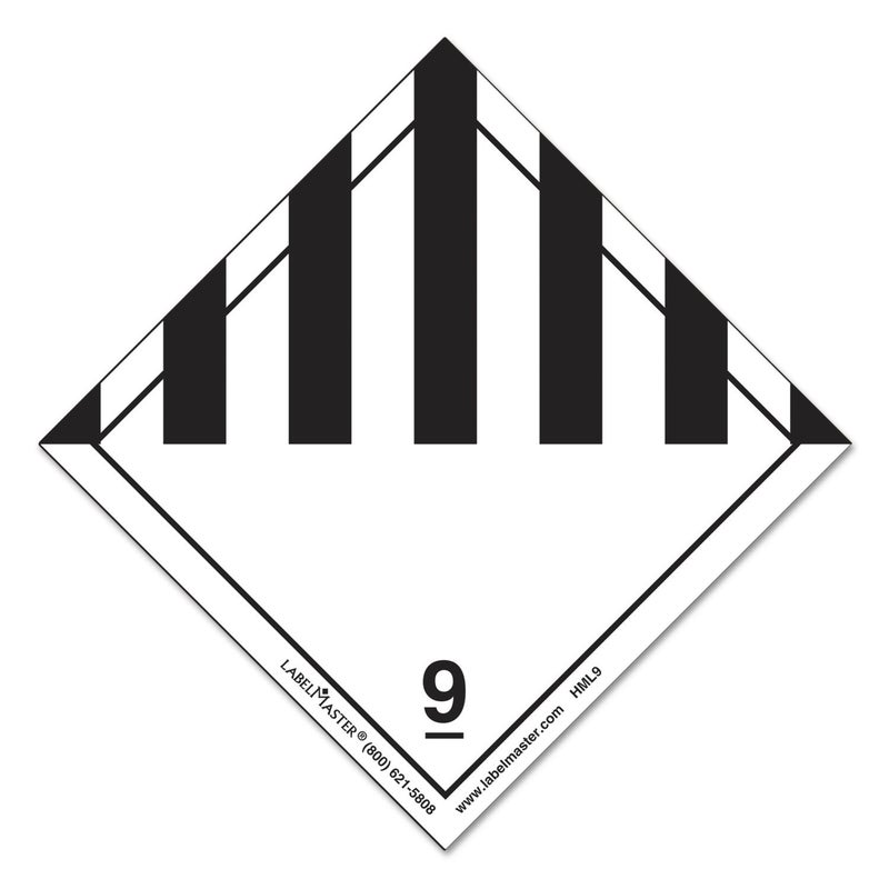 labelmaster HML9 Miscellaneous Dangerous Goods Label, Paper, Hazmat, 4" x 4" (Pack of 500) - Image 1