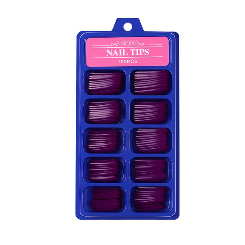100pcs/box Full Cover Fake Nail Tips Artificial False Nails Long Ballerina Pure Color Nail Tip 10 Sizes Manicure Nail Art Tool - Image 1