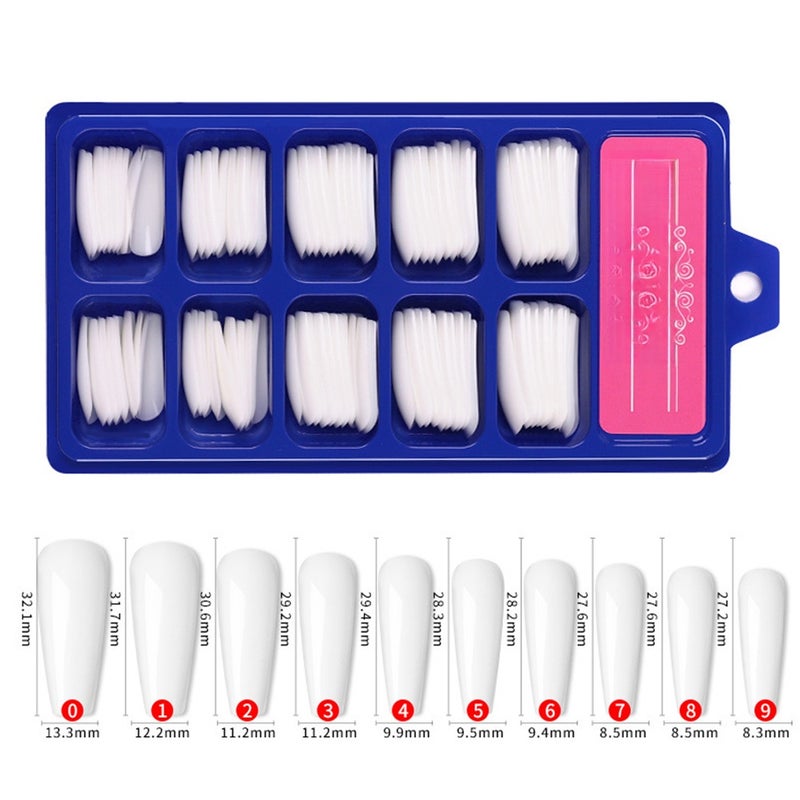 100pcs/box Full Cover Fake Nail Tips Artificial False Nails Long Ballerina Pure Color Nail Tip 10 Sizes Manicure Nail Art Tool - Image 5