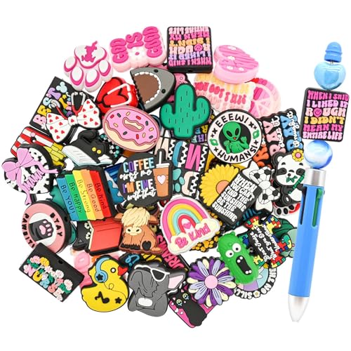 XHAOYEAHX 50PCS Focal Beads for pens,Random Different Silicone Focal Beads for DIY Beadable Pen Keychain Bracelet Lanyard Making - Image 1