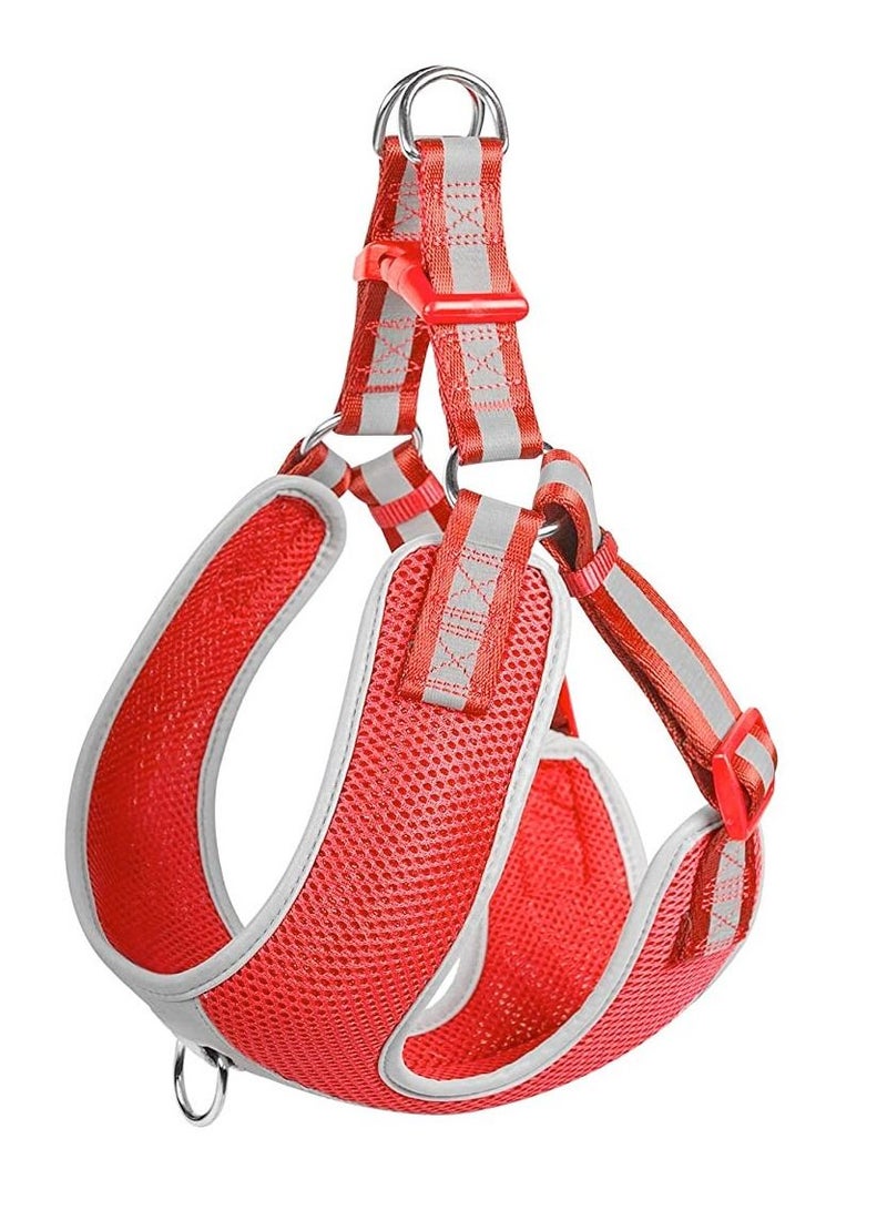 Step in Dog Harness Body Belt Reflective Red Small