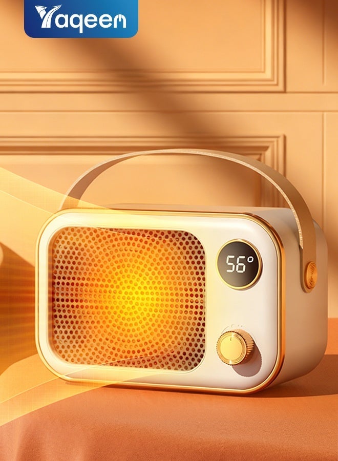 مدفأة كهربائية صغيرة محمولة للاستخدام الداخلي، بقدرة 800 واط/1200 واط، تعمل بتقنية السيراميك PTC، مزودة بإعدادين للحرارة، مع حماية من الحرارة الزائدة والانقلاب، ومزودة بمروحة مدفأة للمنزل والمكتب وغرفة النوم. - Image 1