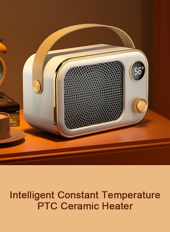 مدفأة كهربائية صغيرة محمولة للاستخدام الداخلي، بقدرة 800 واط/1200 واط، تعمل بتقنية السيراميك PTC، مزودة بإعدادين للحرارة، مع حماية من الحرارة الزائدة والانقلاب، ومزودة بمروحة مدفأة للمنزل والمكتب وغرفة النوم. - Image 3
