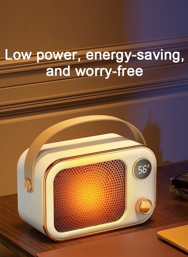 مدفأة كهربائية صغيرة محمولة للاستخدام الداخلي، بقدرة 800 واط/1200 واط، تعمل بتقنية السيراميك PTC، مزودة بإعدادين للحرارة، مع حماية من الحرارة الزائدة والانقلاب، ومزودة بمروحة مدفأة للمنزل والمكتب وغرفة النوم. - Image 4