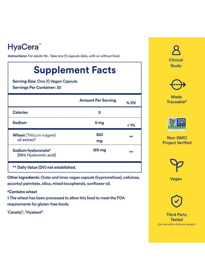 Ritual HyaCera Skin Supplement for Wrinkle Support, with Hyabest® and Ceratiq® for Skin Hydration Support, Hyaluronic Acid, Glycolipids, Ceramides, Gluten Free, Non GMO, Vanilla Essence, 30 Day Supply - Image 3