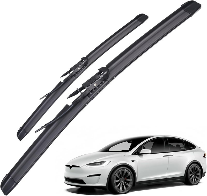 AYWSTC Wiper Blades Replacement for Tesla Model X 2015-2024 with Integrated Washing, 28"+18" Silicone Windshield Wiper Blades Set - Image 1