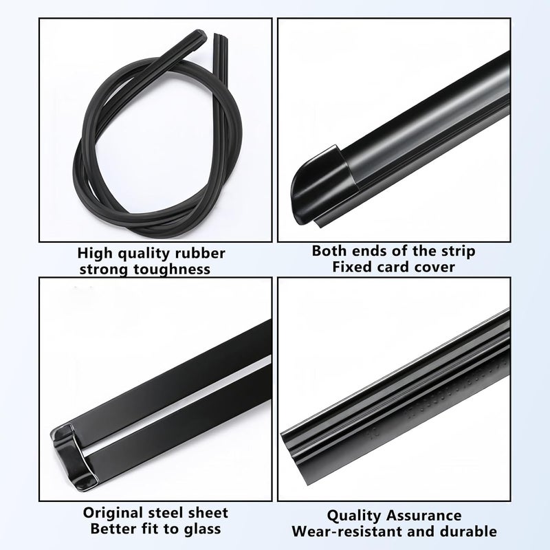 AYWSTC Wiper Blades Replacement for Tesla Model X 2015-2024 with Integrated Washing, 28"+18" Silicone Windshield Wiper Blades Set - Image 5