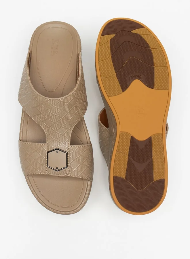 ال بي ال من شو اكسبرس Men's Textured Slip-On Arabic Sandals
