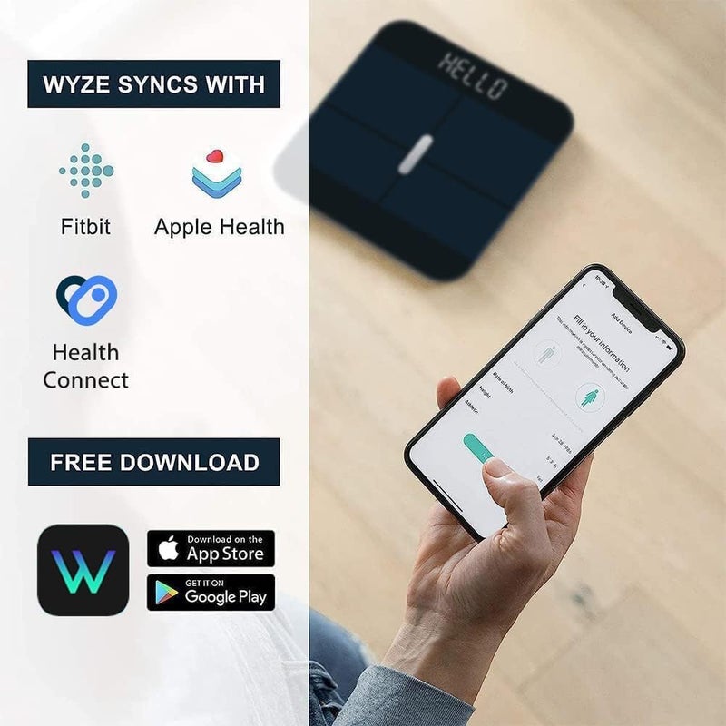 WYZE Smart Scale X for Body Weight, Digital Bathroom Scale for BMI, Body Fat, Water and Muscle, Heart Rate Monitor, Body Composition Analyzer for People, Baby, Pet, 400 lb, Blue - Image 4